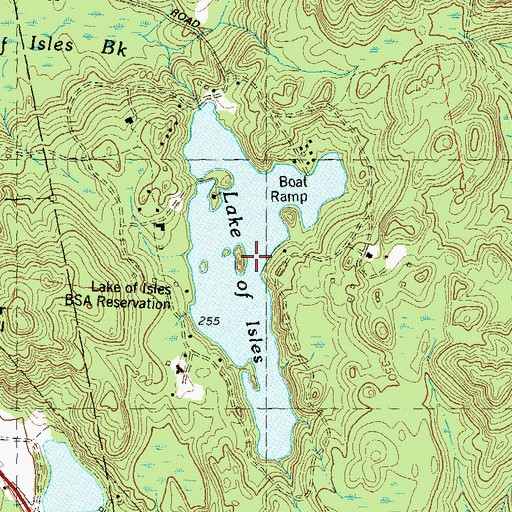 Topographic Map of Lake Of Isles, CT