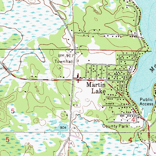 Topographic Map of Sunnyside Free Lutheran Church, MN