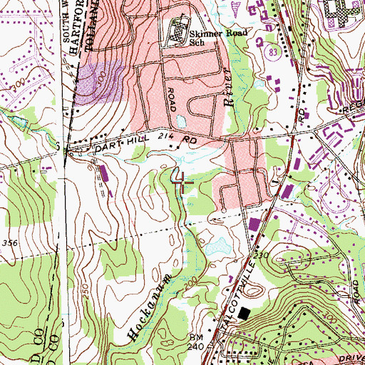 Topographic Map of Ogden Brook, CT