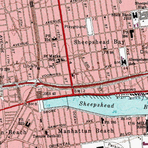Topographic Map of Sheepshead Bay Methodist Episcopal Church, NY