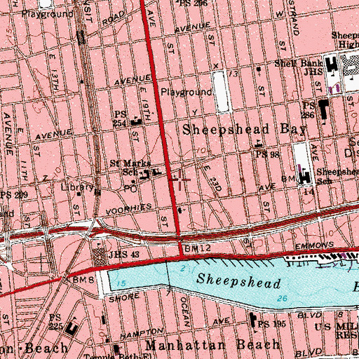 Topographic Map of Congregation Bnai Israel, NY