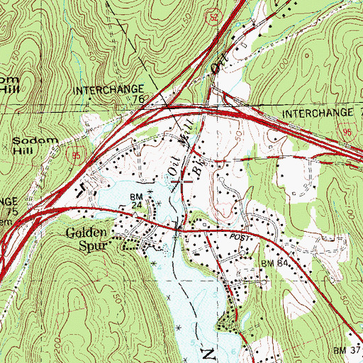 Topographic Map of Oil Mill Brook, CT