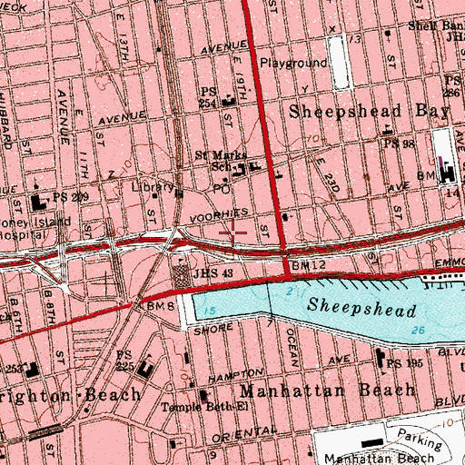 Topographic Map of Sheepshead Theatre, NY