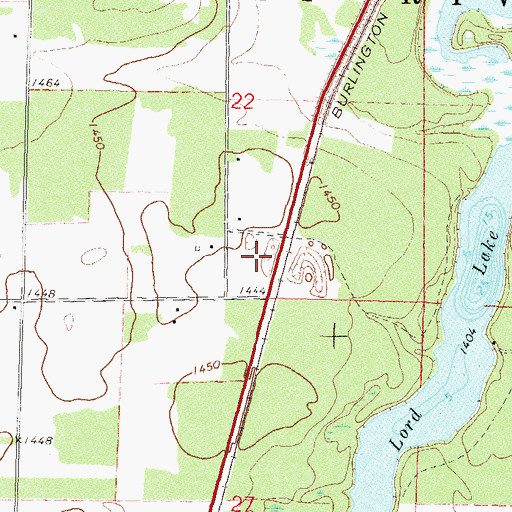 Topographic Map of Menahga Apostolic Lutheran Church, MN