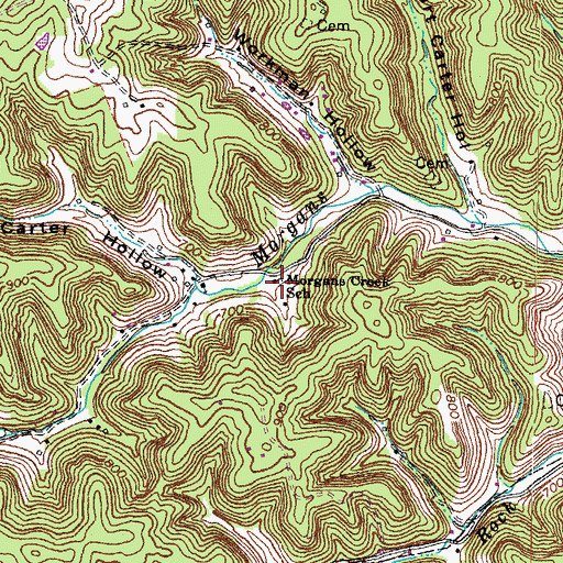 Topographic Map of Morgans Creek (historical), KY
