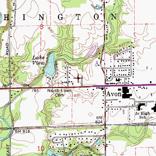 Topographic Map of Avon United Methodist Church, IN
