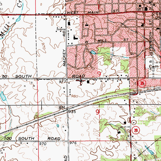 Topographic Map of Danville Apostolic Church, IN