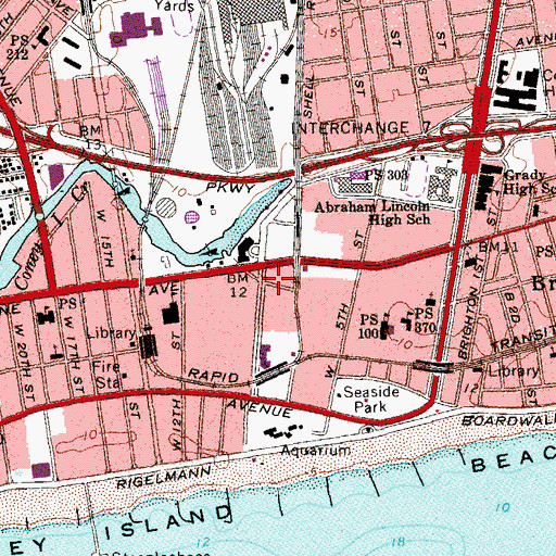 Topographic Map of Saint Paul's Evangelical Lutheran Church, NY