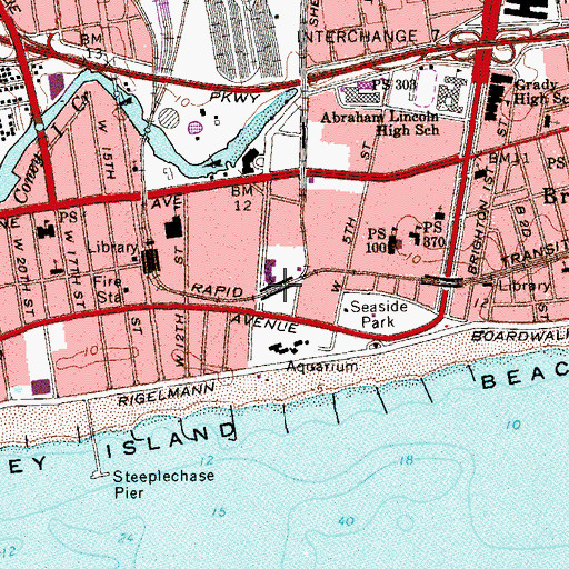 Topographic Map of West Eighth Street Station, NY