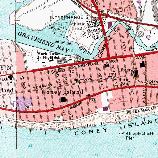 Topographic Map of Synagogue of the Seagate Sisterhood, NY