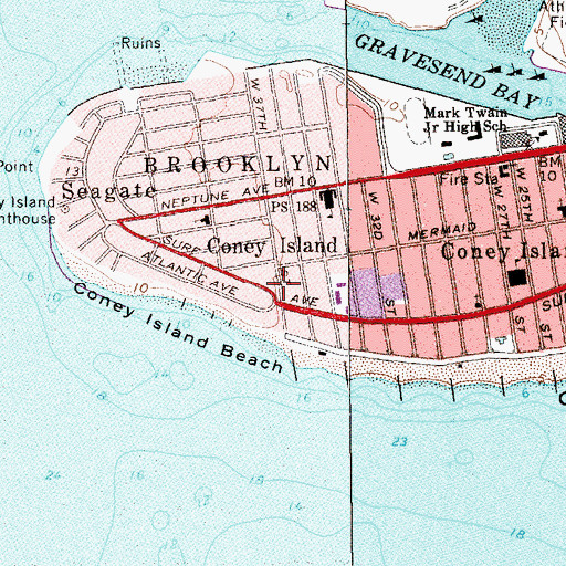 Topographic Map of Kneses Israel Hall, NY