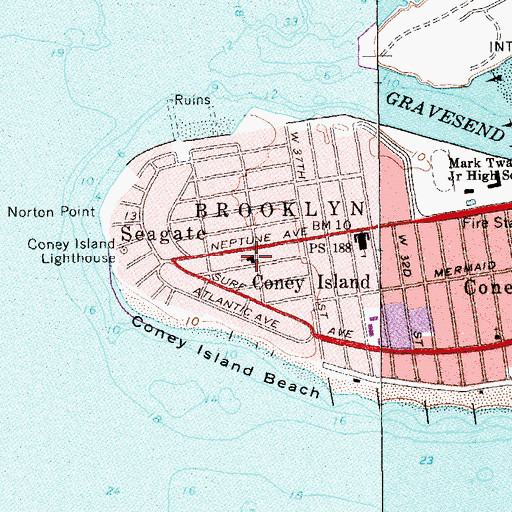Topographic Map of Kneses Israel Synagogue, NY