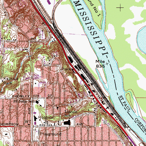 Topographic Map of South Park Post Office (historical), MN