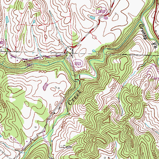 Topographic Map of Little Blackwater Creek, KY