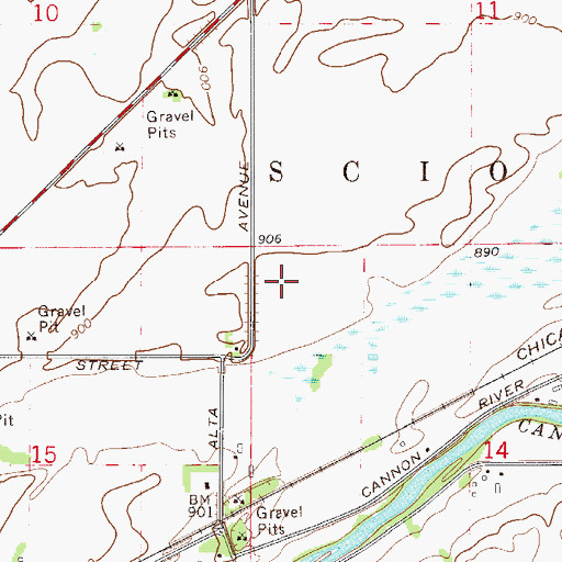 Topographic Map of Kibbe Cemetery, MN