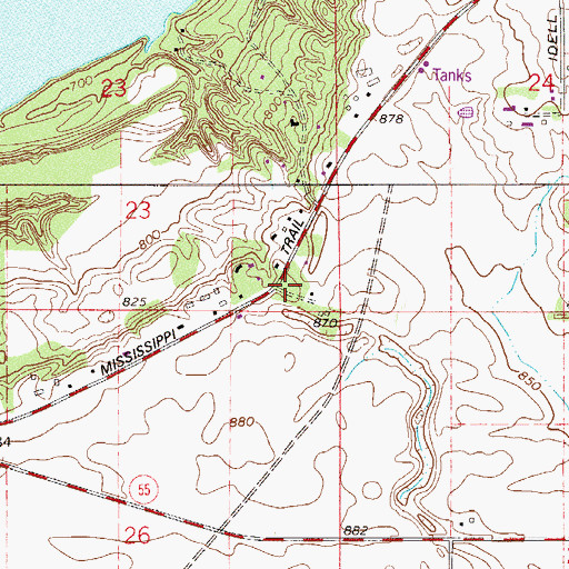 Topographic Map of Spring Lake Cemetery, MN