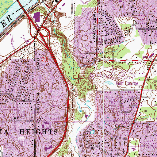 Topographic Map of Valley Park, MN