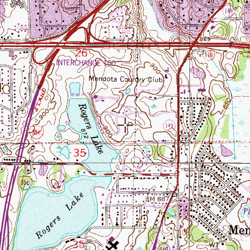 Topographic Map of Mendakota Park, MN