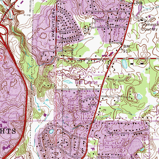 Topographic Map of Mendota Heights Par Three Golf Course, MN