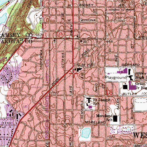 Topographic Map of Dodd Park, MN