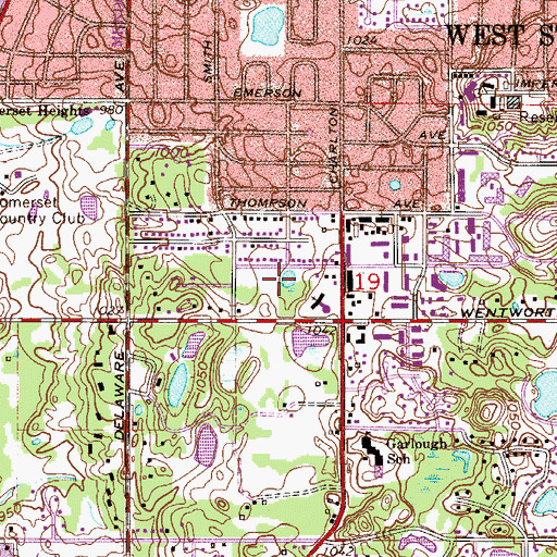 Topographic Map of Wescheke Park, MN