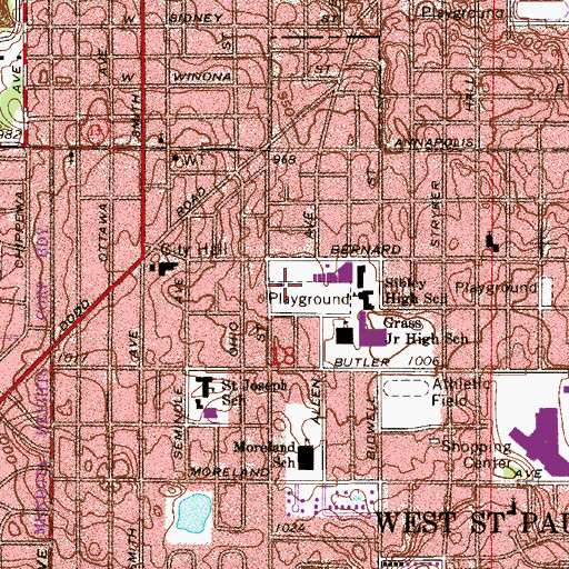 Topographic Map of Harmon Field, MN