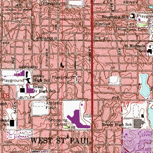 Topographic Map of Emerson Park, MN