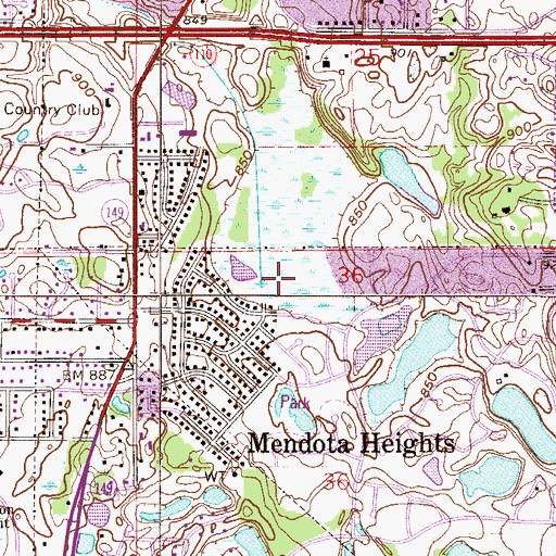 Topographic Map of Friendly Marsh Park, MN