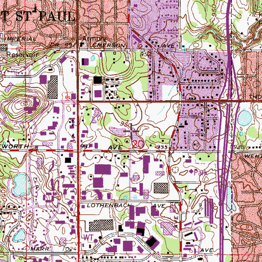 Topographic Map of Thompson Oaks Golf Course, MN