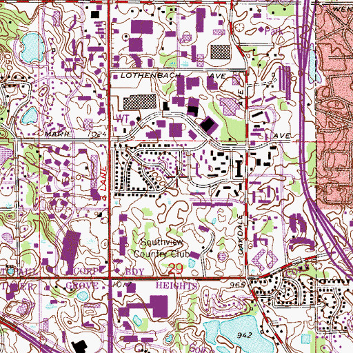 Topographic Map of Southview Park, MN