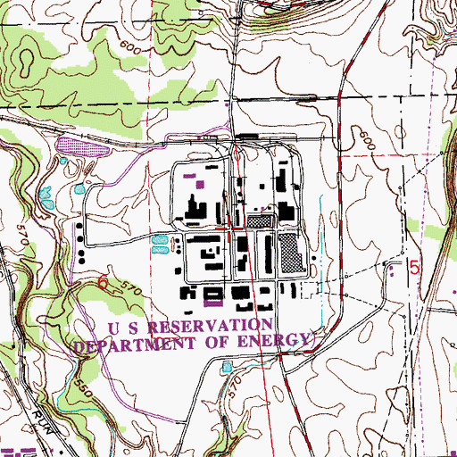Topographic Map of Feed Materials Production Center (historical), OH