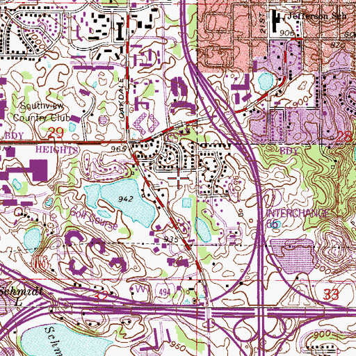 Topographic Map of Groveland Park, MN