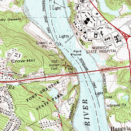 Topographic Map of Old Indian Fort, CT