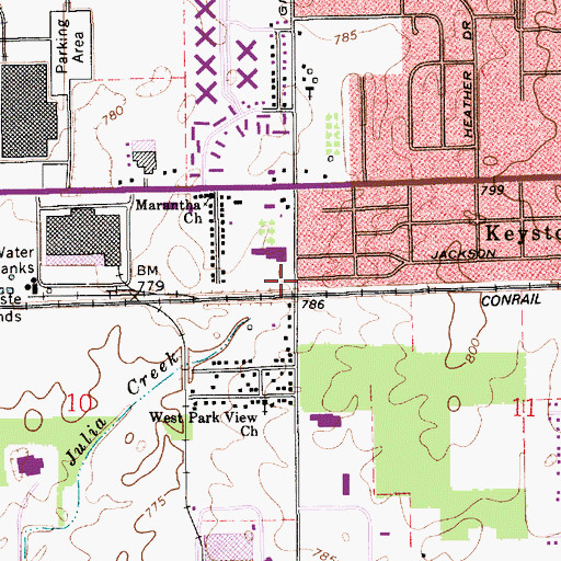 Topographic Map of Wayne Branch Indianapolis-Marion County Public Library, IN