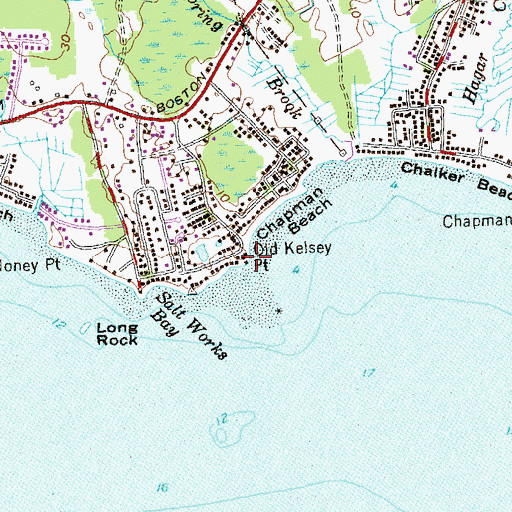 Topographic Map of Old Kelsey Point, CT