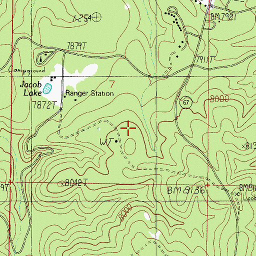 Topographic Map of Jacob Microwave Tower, AZ