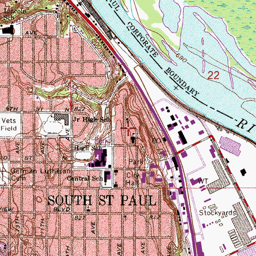 Topographic Map of Grandview Park, MN
