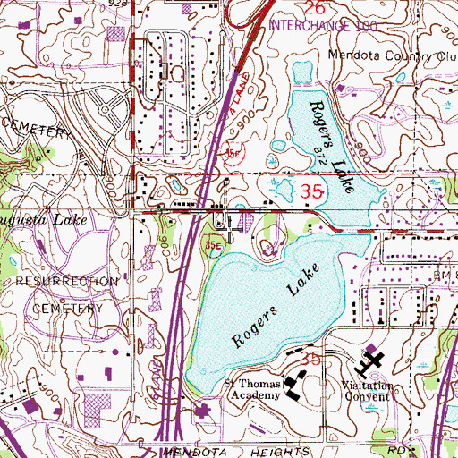Topographic Map of Rogers Lake Park, MN