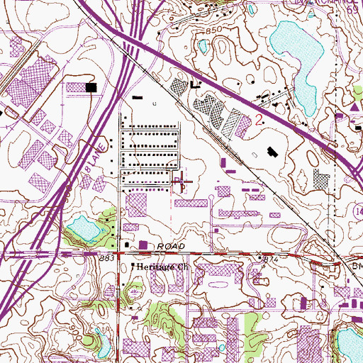 Topographic Map of Lexington Park, MN