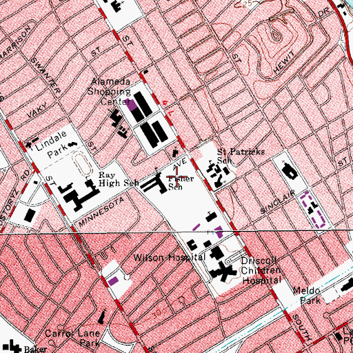 Topographic Map of Corpus Christi Medical Center - Doctors Regional, TX