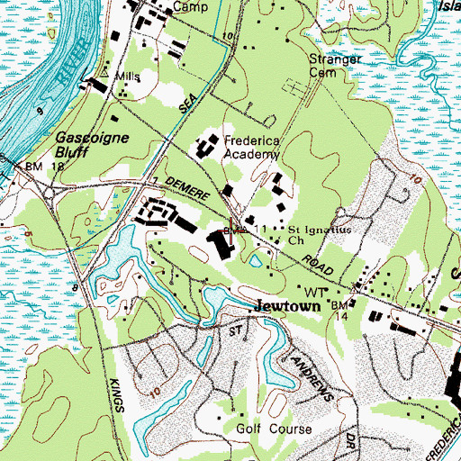 Topographic Map of Focus by the Sea Hospital, GA