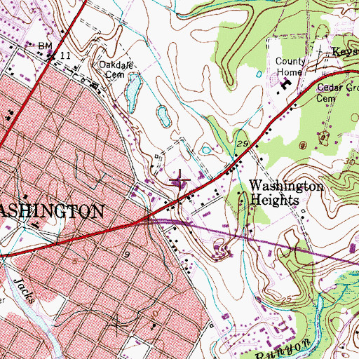 Topographic Map of Vidant Beaufort Hospital, NC