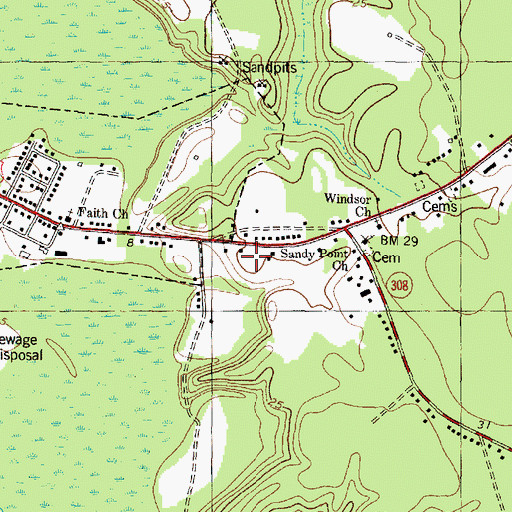 Topographic Map of Vidant Bertie Hospital, NC