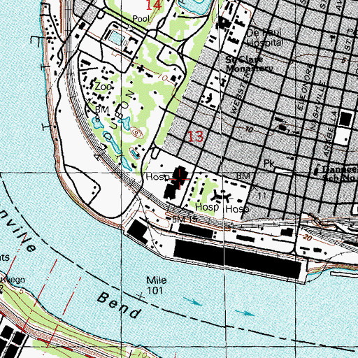 Topographic Map of Children's Hospital, LA