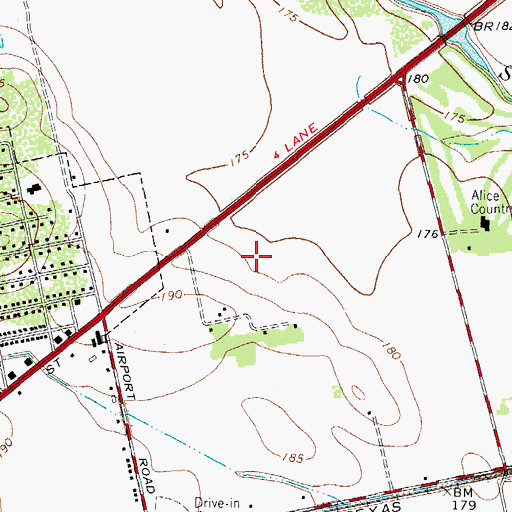 Topographic Map of CHRISTUS Spohn Hospital - Alice, TX