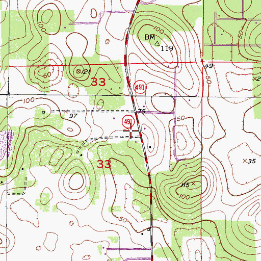 Topographic Map of Citrus Primary Care - Allen Ridge Medical, FL