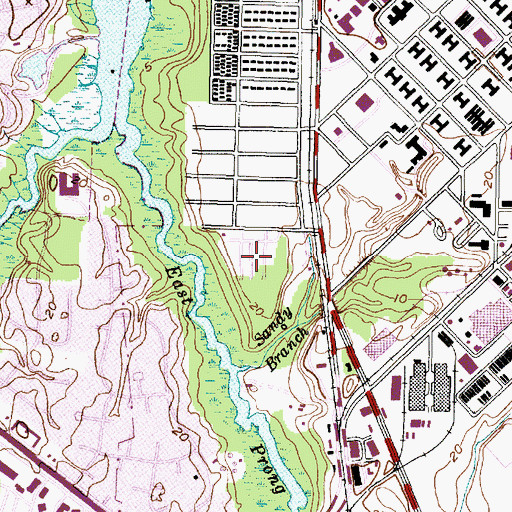 Topographic Map of United States Naval Hospital Cherry Point, NC