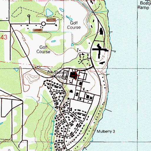 Topographic Map of Naval Hospital Jacksonville, FL