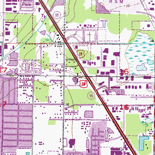 Topographic Map of Windmoor Healthcare of Clearwater Treatment Facility, FL