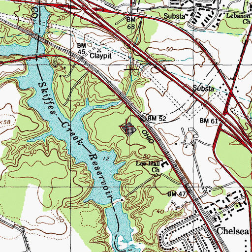 Topographic Map of Newport News Behavioral Health Center, VA